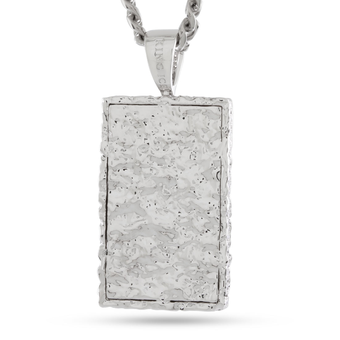 King Ice White Gold Plated Diamond in the Rough Necklace NKX14434