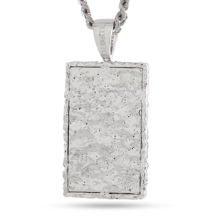 King Ice White Gold Plated Diamond in the Rough Necklace NKX14434