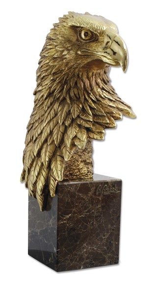 A. Anglada 572G Golden Eagle Bust 33cm