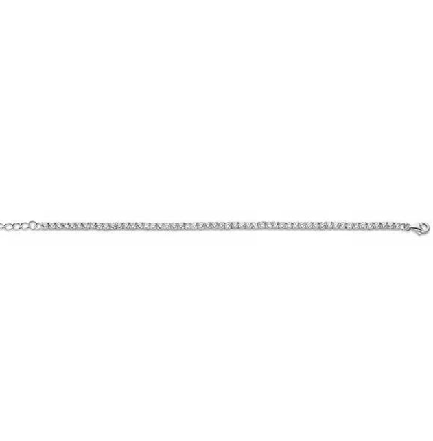 Garonne Sterling Silver 3mm Round Tennis Bracelet Silver/White 17+3cm 9NB-0230