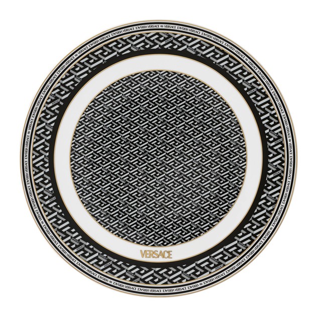 Versace La Greca Black Service Plate 33cm 4012437391718