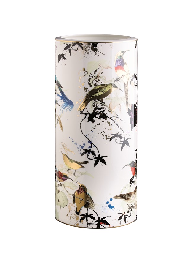 Roberto Cavalli Garden's Birds High Vase 36cm RCHPGB70