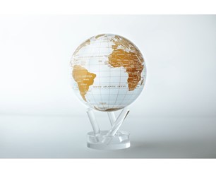 Mova Globe White & Gold 6 inch w/ Acrylic Base MG-6-WGE
