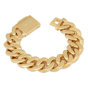 King Ice 14k Gold Plated 20cm Iced Miami Cuban Link Bracelet BRX14103 8"