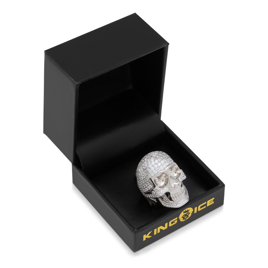 King Ice White Gold Plated Iced Death Ring RGX12892
