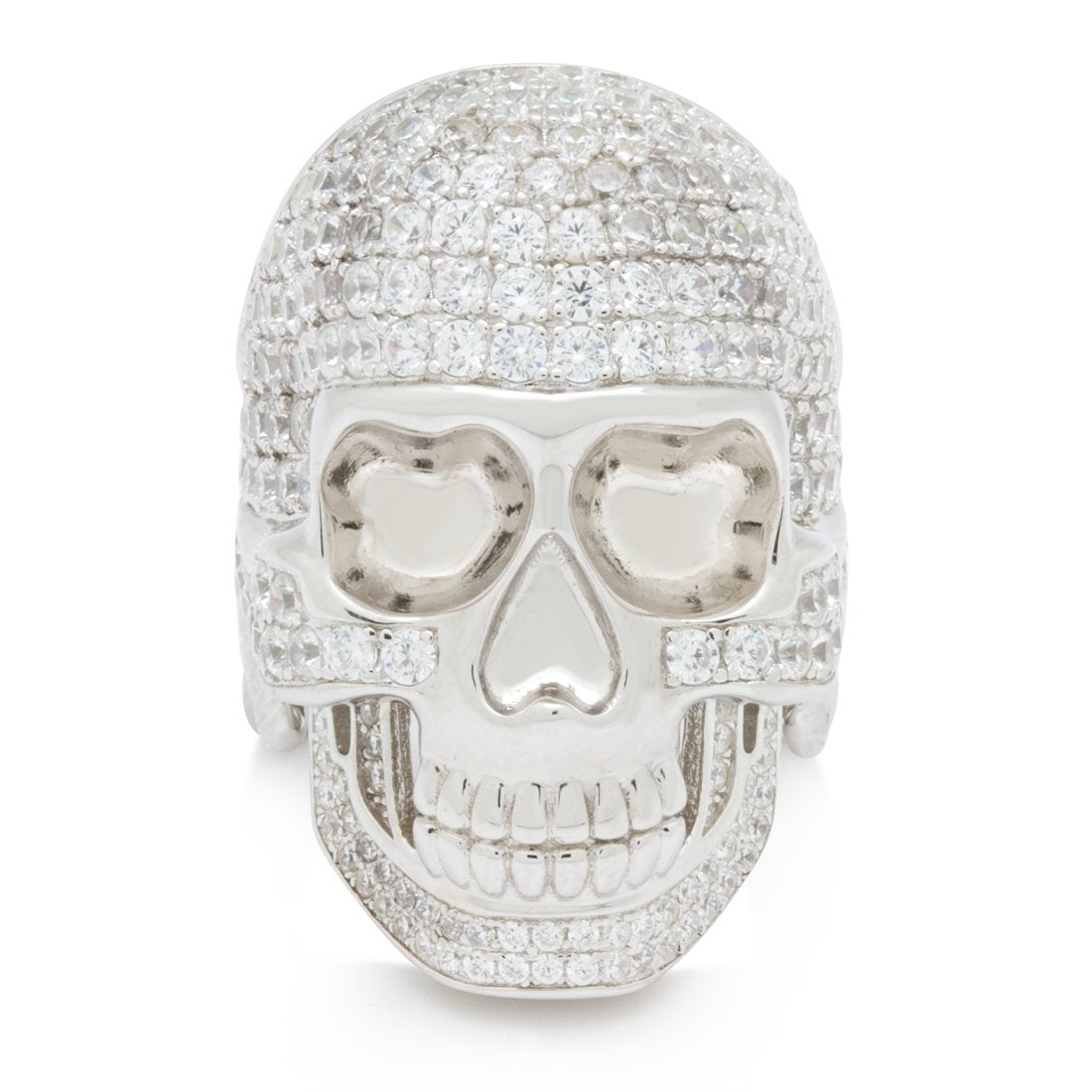 King Ice White Gold Plated Iced Death Ring RGX12892