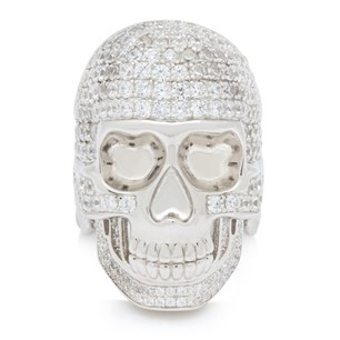 King Ice White Gold Plated Iced Death Ring RGX12892