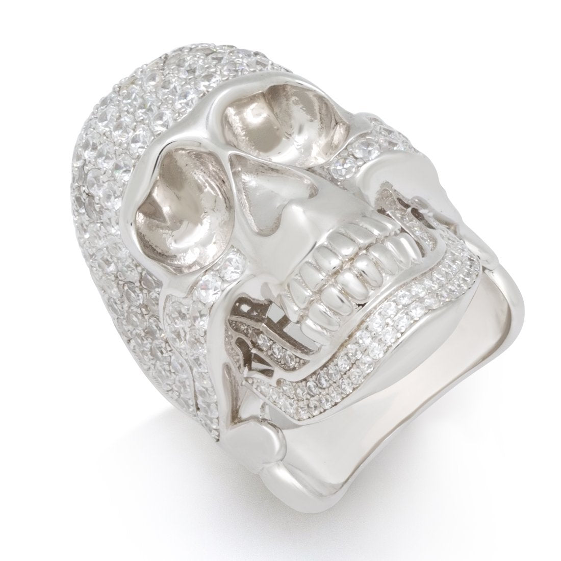 King Ice White Gold Plated Iced Death Ring RGX12892