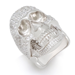 King Ice White Gold Plated Iced Death Ring RGX12892
