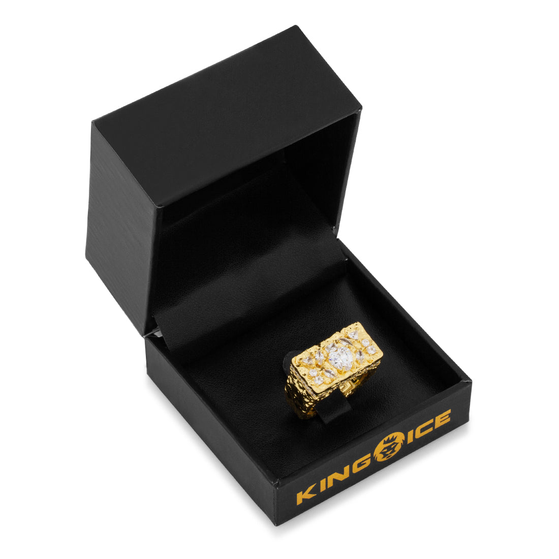 King Ice Sterling Silver 14K Gold Plated Ring RGX14423