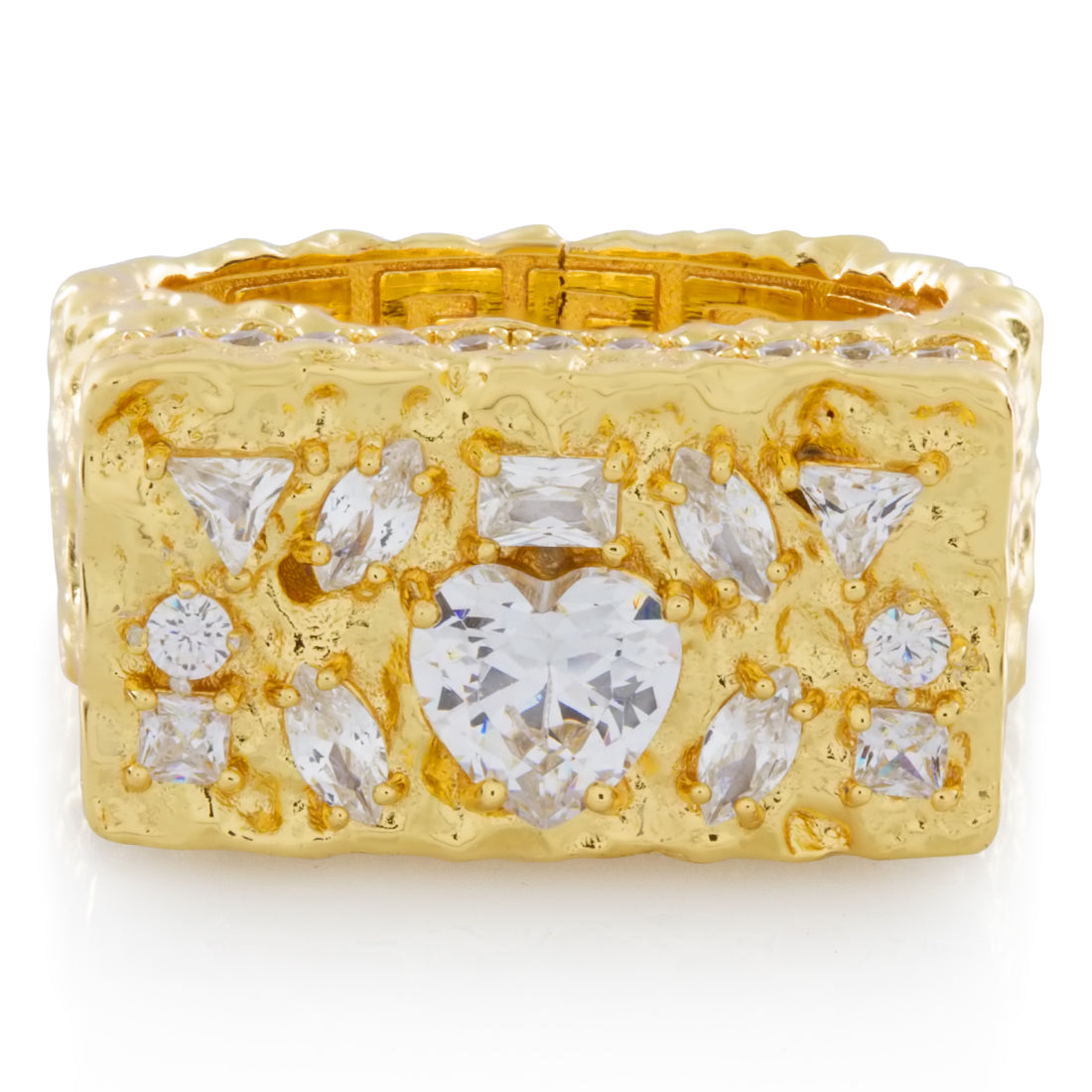 King Ice Sterling Silver 14K Gold Plated Ring RGX14423