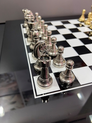 Italfama Chess Set TR40NBQL + 70M Lacquered Black
