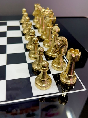 Italfama Chess Set TR40NBQL + 70M Lacquered Black
