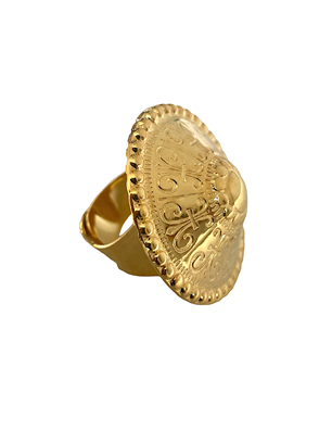 Lotta Djossou 18k Gold Plated Large Shield Ring