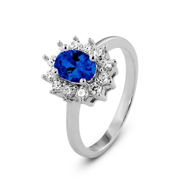 Garonne Sterling silver Ring Rosette Blue 9NB-0156