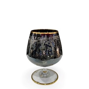Same Cognac Glass 24k Gold Plated Crystal Black/Gold