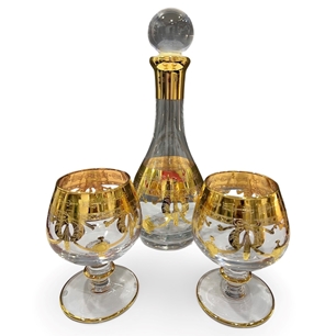 Same Decanter 24k Gold Plated Crystal Clear/Gold