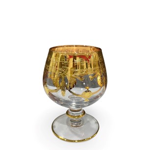 Same Cognac Glass 24k Gold Plated Crystal Clear/Gold