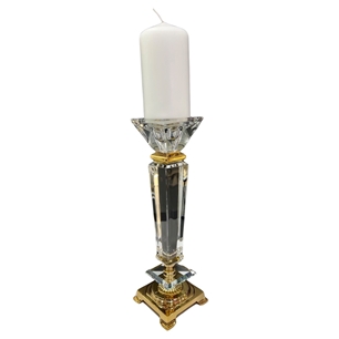 Le Monde Empire 24k Gold Plated Crystal Candleholder 35,5 cm