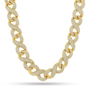 King Ice 14K Gold Plated Infinity Link Chain CHX14235 20"