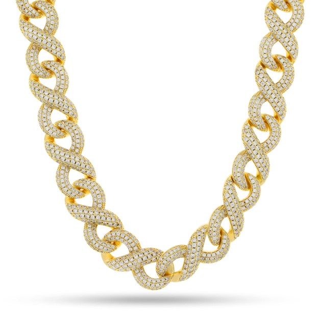 King Ice 14K Gold Plated Infinity Link Chain CHX14235 20"