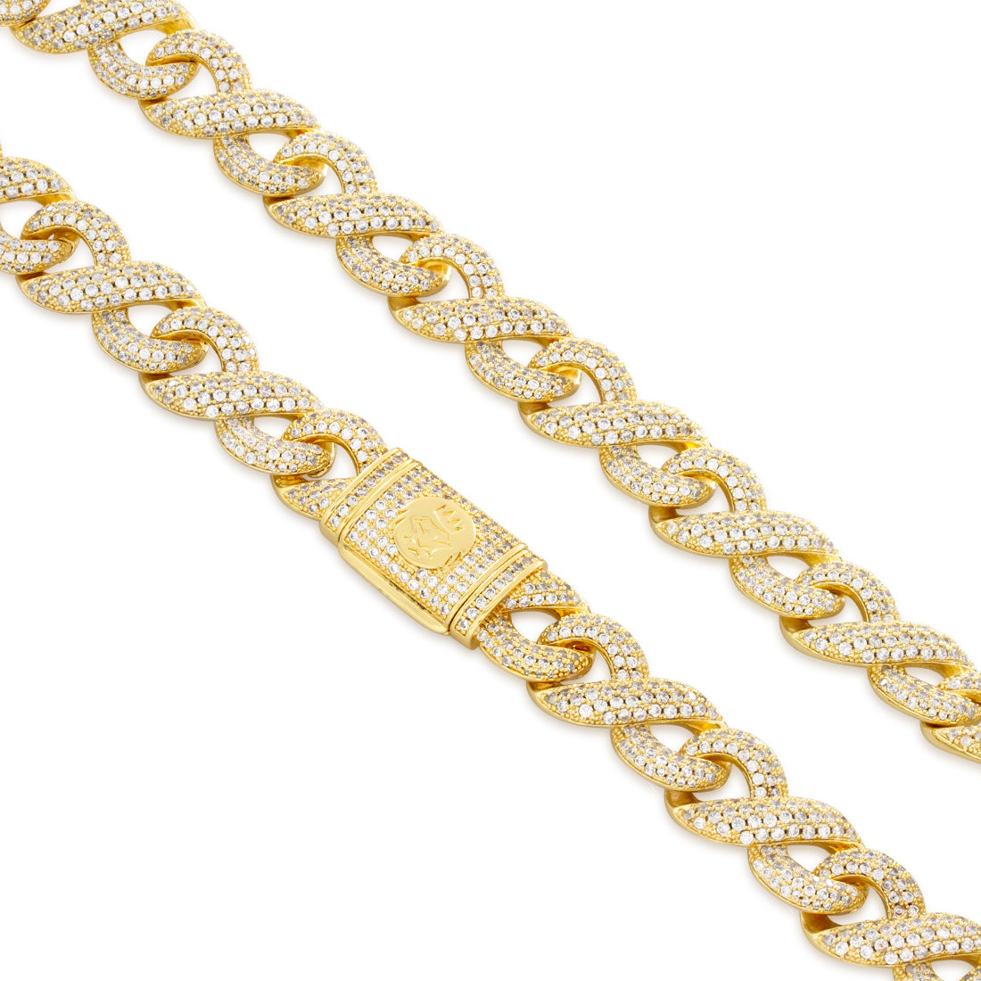 King Ice 14K Gold Plated Infinity Link Chain CHX14235 20"