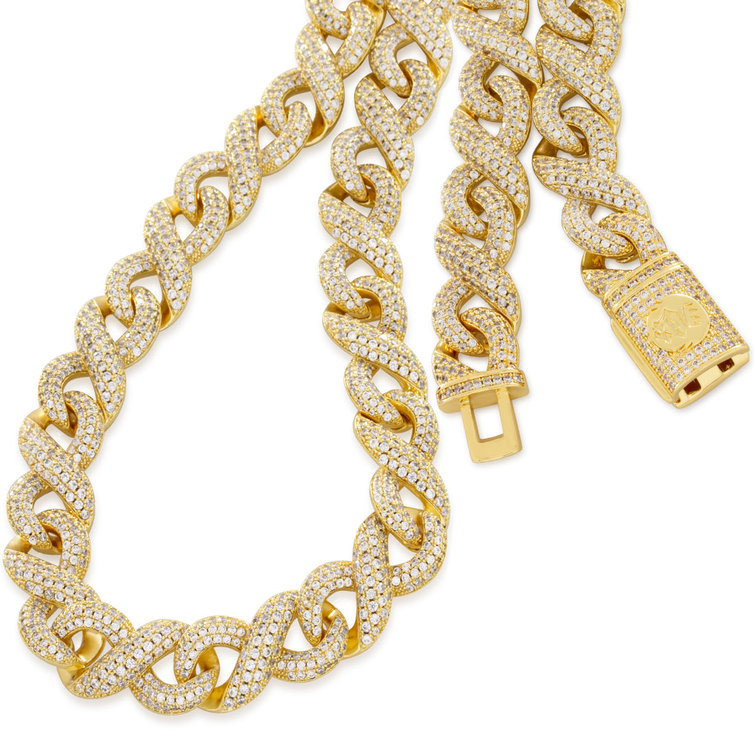 King Ice 14K Gold Plated Infinity Link Chain CHX14235 20"