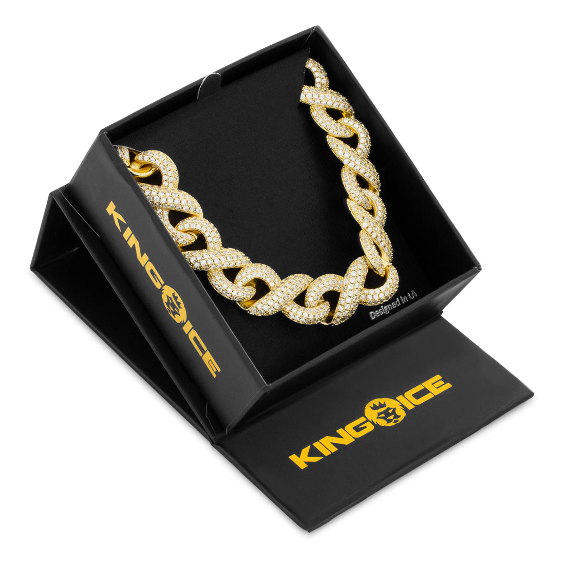 King Ice 14K Gold Plated Infinity Link Chain CHX14235 20"