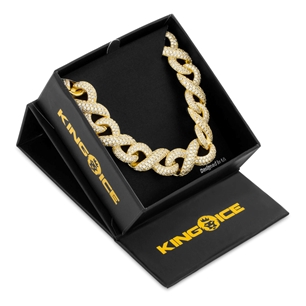 King Ice 14K Gold Plated Infinity Link Chain CHX14236 20"
