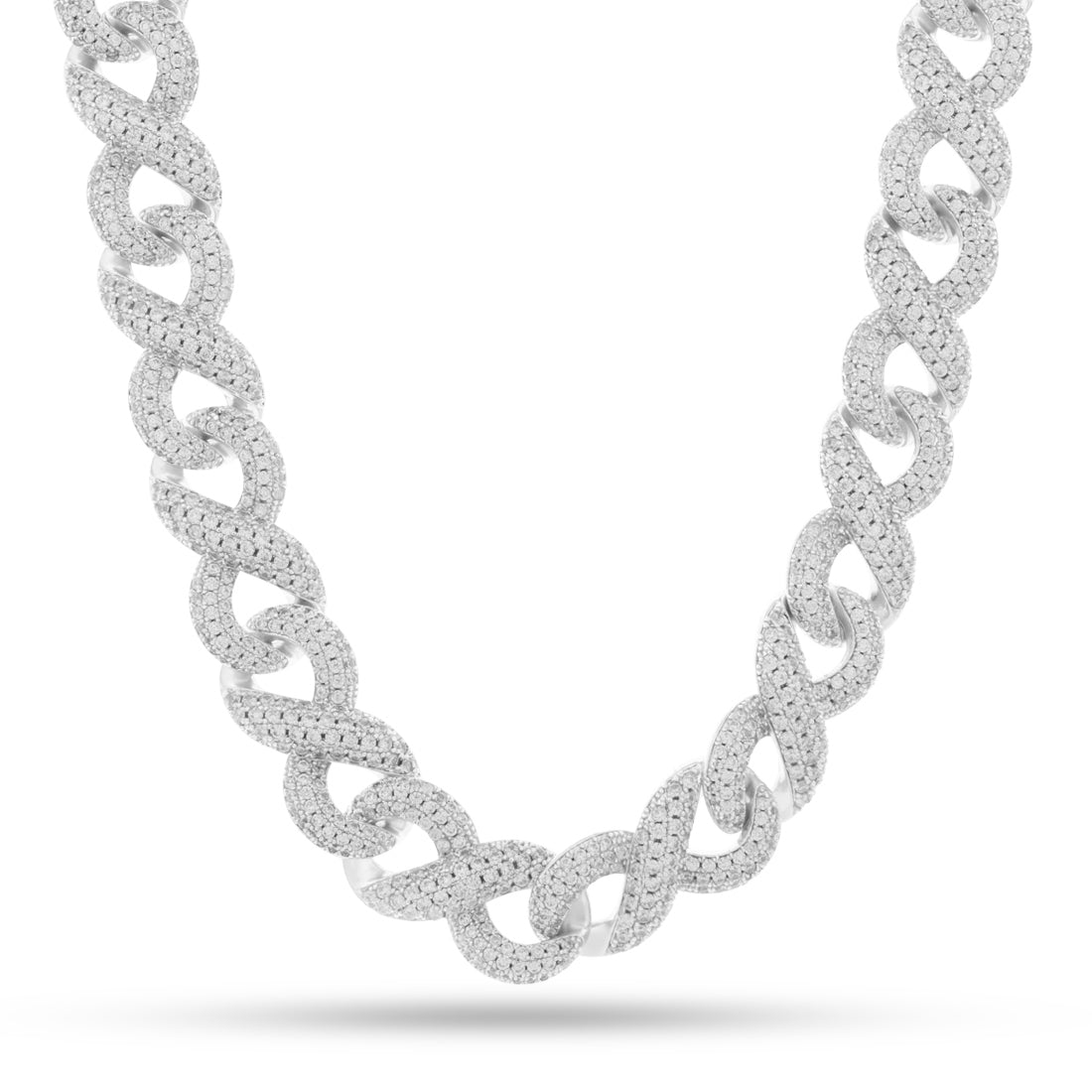 King Ice White Gold Plated Infinity Link Chain CHX14235 20"