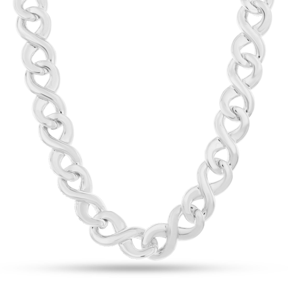 King Ice White Gold Plated Infinity Link Chain CHX14235 20"