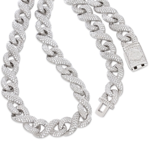 King Ice White Gold Plated Infinity Link Chain CHX14236 20"