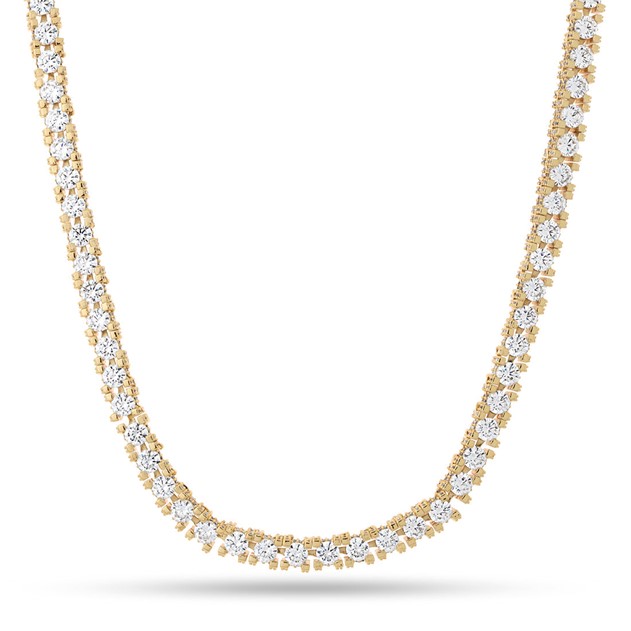 King Ice 14k Gold Plated 4mm Icy Tennis Chain CHX14238 20"