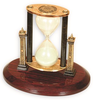 Pacific 24k Gold Plated Rosewood Crystal Hourglass