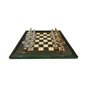 Italfama Chess Set Green Briar Wood Classic French Set 503R+151GS-DEC-O