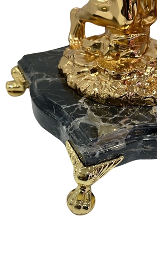 Titan Atlas Sculpture 24k Gold Plated & Black Marble without Mova Globe