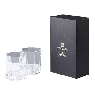Versace Medusa Lumiere Whisky Glasses Clear 2pc 4012434329530