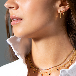 Ellera Medio 18k Gold Plated Earrings E2859-BK-YG