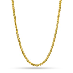 King Ice 14k Gold Plated 4mm Citrine Tennis Chain 22" CHX03388