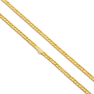 King Ice 14k Gold Plated 4mm Citrine Tennis Chain 22" CHX03388