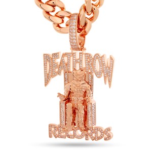 King Ice Rose Gold Plated Death Row Necklace 2.3" NKX14134