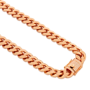 King Ice Rose Gold Plated Death Row Necklace 2.3" NKX14134