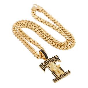 King Ice 14k Gold Plated Death Row Two Tone Necklace 2.3" NKX14487
