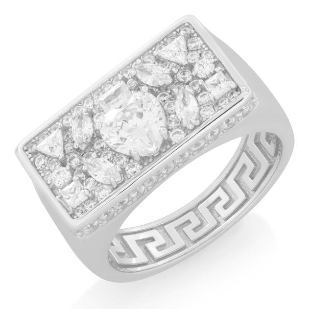King Ice White Gold Plated Crown Julz Ring RGX14247