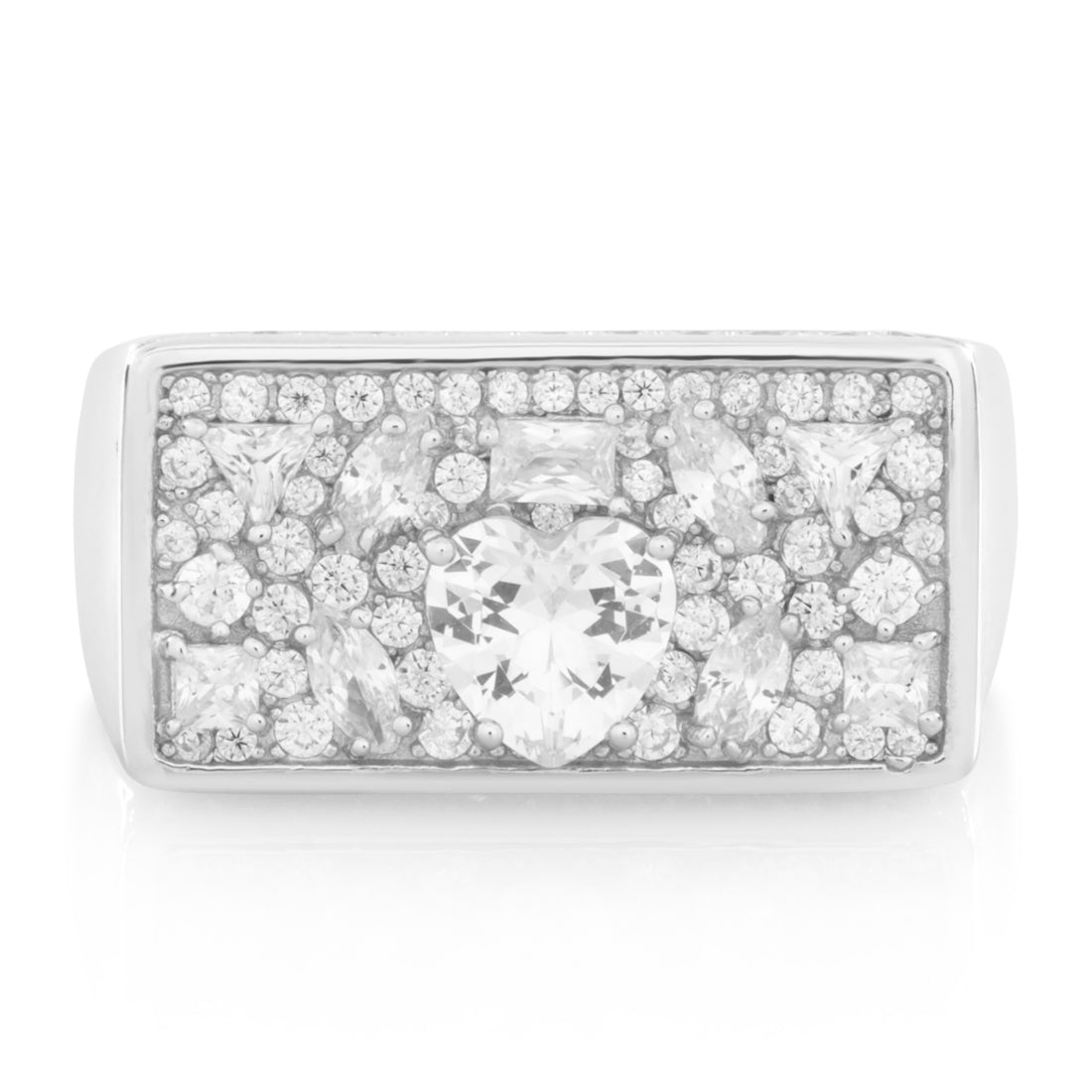 King Ice White Gold Plated Crown Julz Ring RGX14247