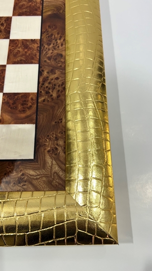 Italfama Chess Set Renaissance Briar Wood Golden Frame 721RLCOR+19-48