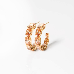 Ellisse Creolo Grande 18k Gold Plated Earrings E2330-CHCZ-YG