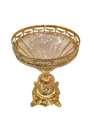 Le Monde 24k Gold Plated Glass Bowl 1703AR/G