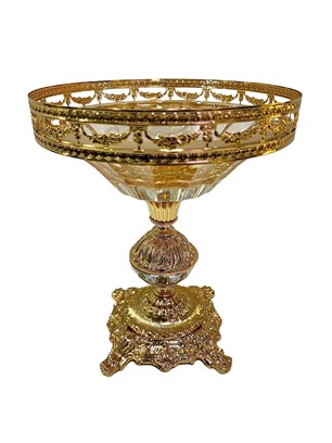 Le Monde 24k Gold Plated Glass Bowl 1704AR/G
