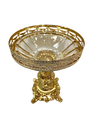 Le Monde 24k Gold Plated Glass Bowl 1704AR/G